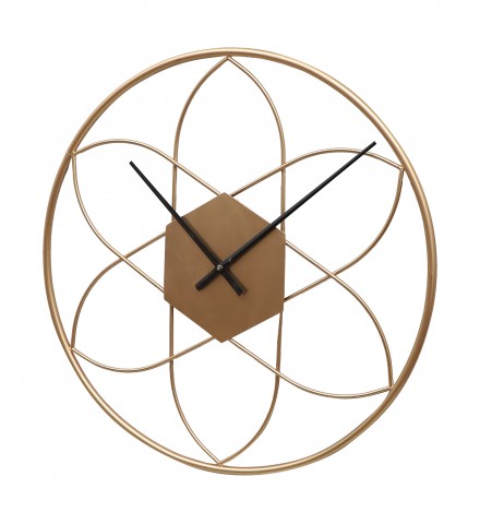 Round Stripes Gold Wall Clock
